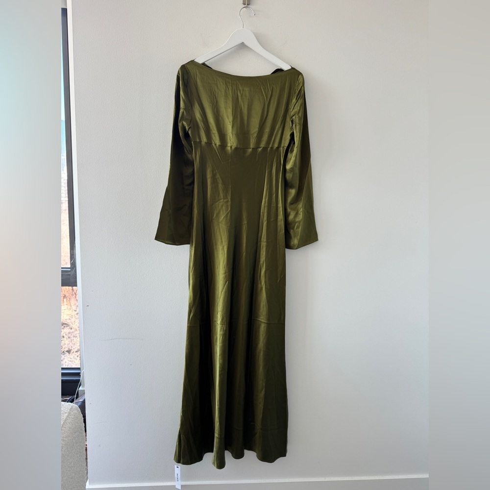 REFORMATION NWT Pike Silk Maxi Dress in Moss - Picture 7 of 14